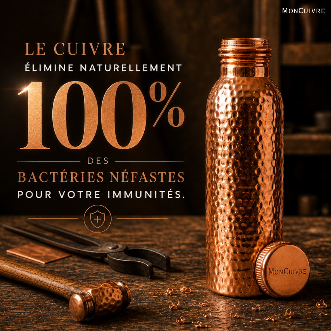 Gourde MonCuivre Artisanale 0% microplastique 0 bactéries
